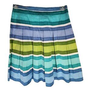 Talbots Petites Multicolored Pleated Striped Full Skirt Size 6P